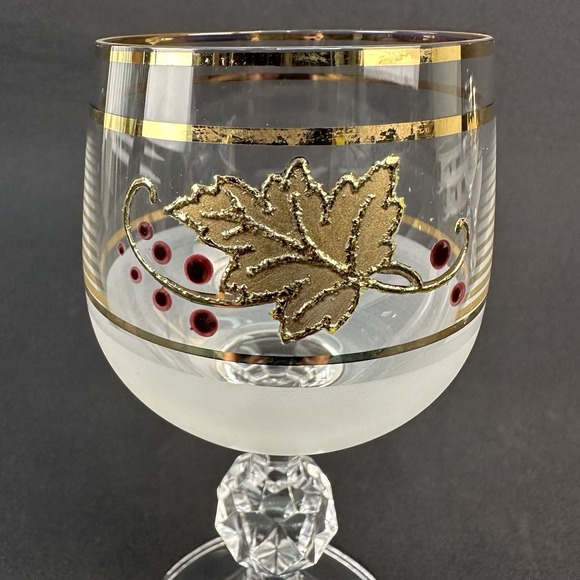 Bohemia Crystal-Crystalex 5 3/8" Crystal Wine Glasses BOC47, Set of 2, Vintage - Picture 2 of 4